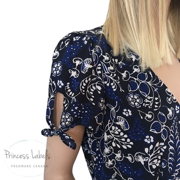 J. Crew Dress Ruffled A-Line Skater V-Neck Short Sleeve Faux Wrap Versatile - Picture 6 of 15